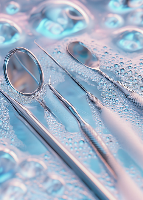 Primo piano degli strumenti dentali