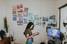 Designer working at art studio