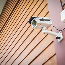 cctv camera security on wall background for safety concept