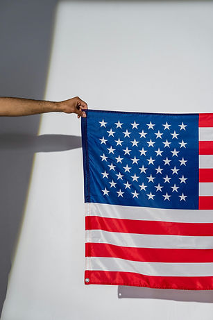 Holding American Flag