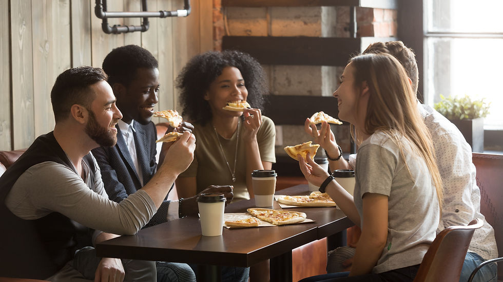 Group Eating Pizza