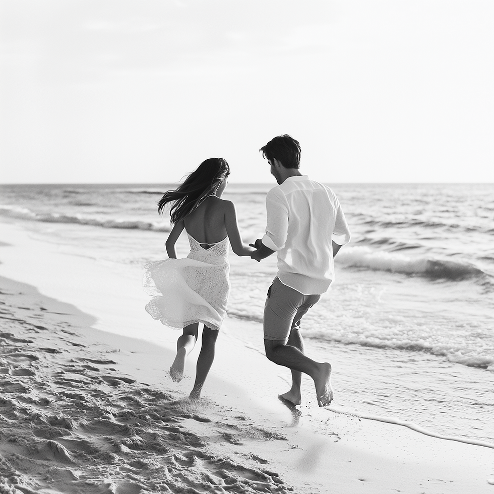 Beach Couple Running
