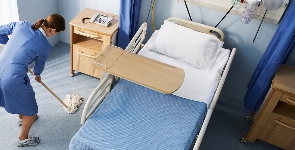 Limpeza de quartos de hospital