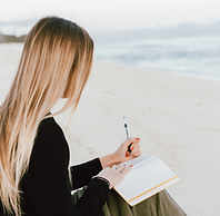 Woman Writing Beach