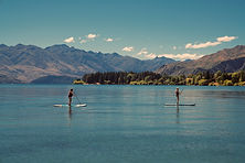Lake Paddleboarding Scene