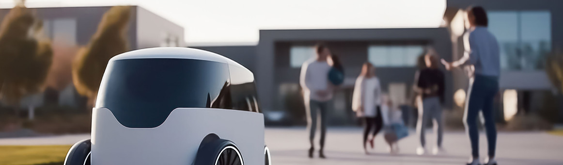 Futuristischer Lieferroboter