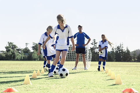 Girls During Soccer Practice