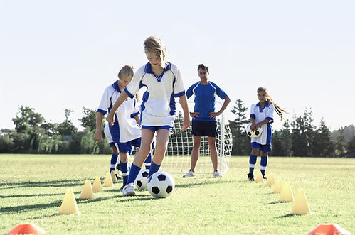 Girls During Soccer Practice
