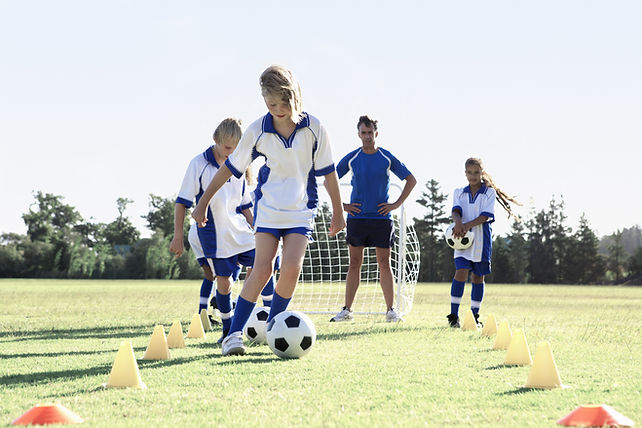 Girls During Soccer Practice