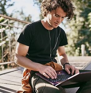 Person using headphones