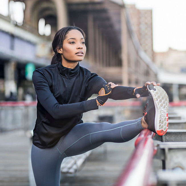 Athlete Stretching Outdoors