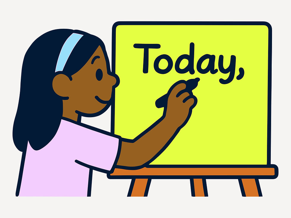 Child Writing on Easel