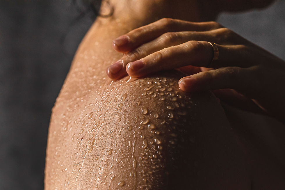 Wet Shoulder Close-Up
