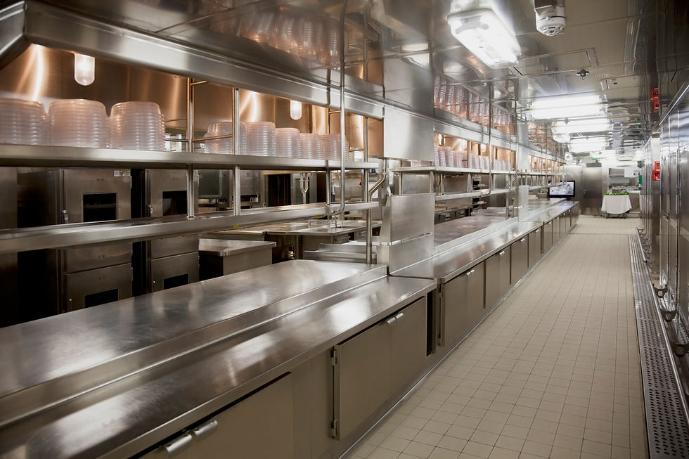 Stainless steel modern commercial kitchen