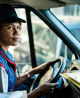 Female Delivery Driver in Van