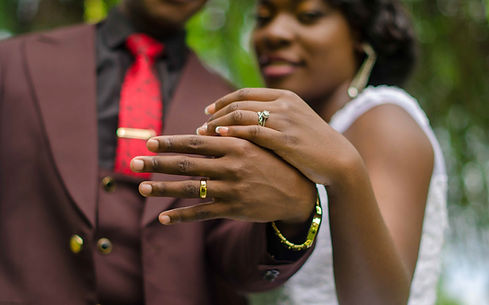 Couple with wedding rings