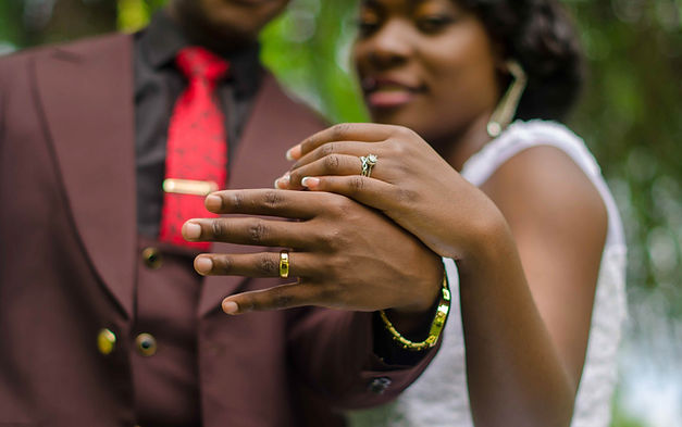 Couple with wedding rings