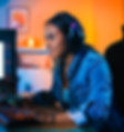 Kid playing game in game room