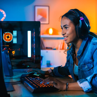 Woman Playing FPS Game