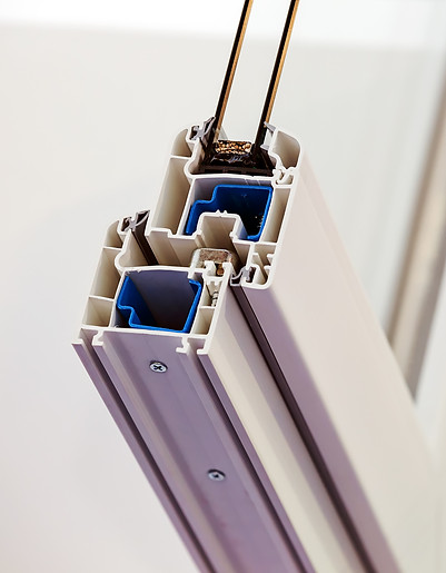 Window profile with metal, glass and insulation