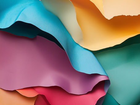 colorful sheets of material overlapping