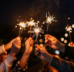 Group Holding Sparklers