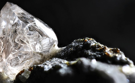 Raw crystal on rock