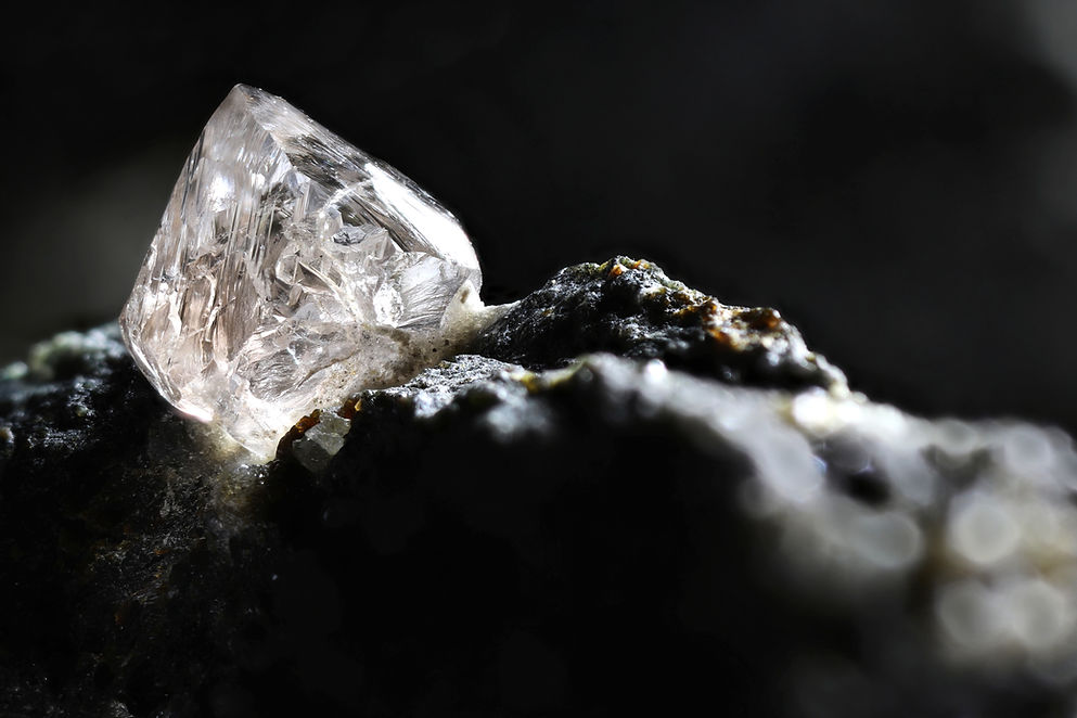Raw crystal on rock