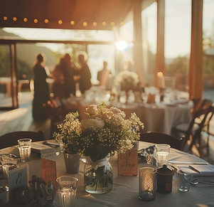 Configuração elegante de recepção de casamento