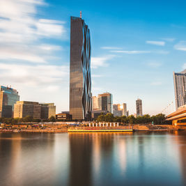 Donau City with Donauturm and DC Tower,  Vienna