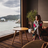 海辺の旅館でリラックス