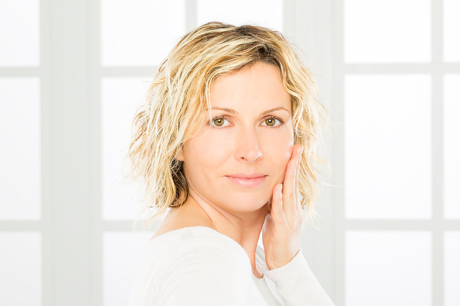 close-up image of a woman's face