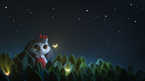 Gatto nella notte stellata