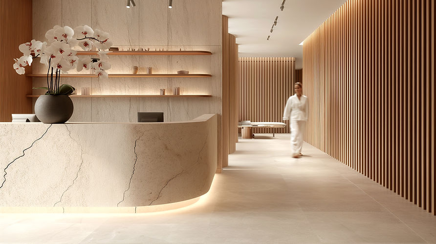 Área de recepção de spa moderna