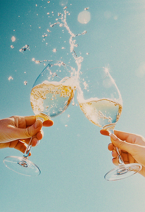 Wine Glasses Toasting