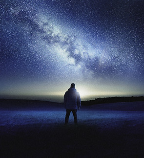 Person Under Stars