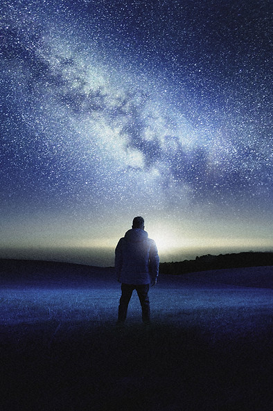 Person Under Stars
