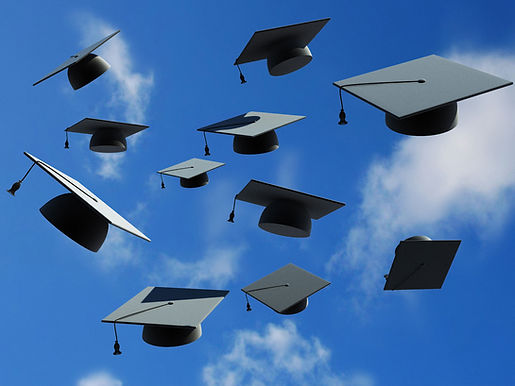 Flying Graduation Caps