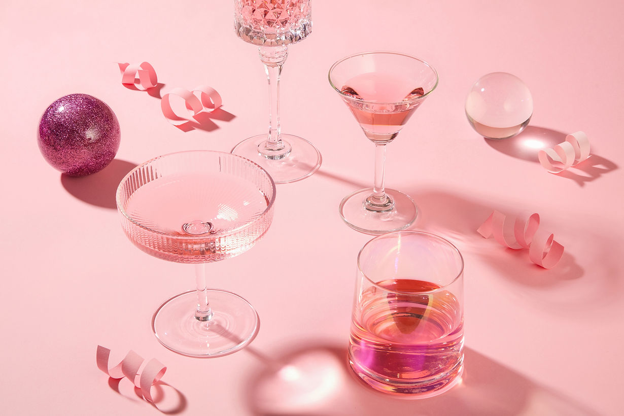 Pink Cocktail Glasses at Perth Hens Party