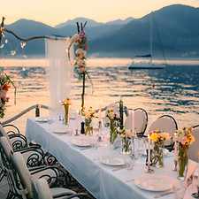 Romantic Waterfront Table Setup