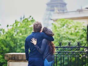 couple in France after success at Delf B2 exam