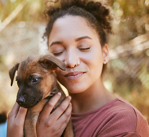 Hugging a Puppy