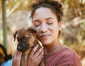Hugging a Puppy