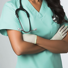 Krankenschwester in medizinischen Kitteln