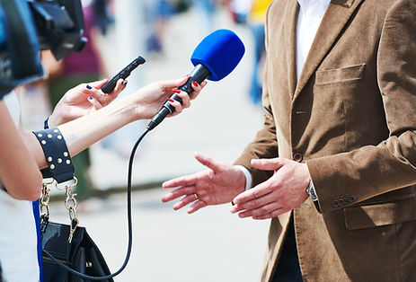 Interviewing with microphone