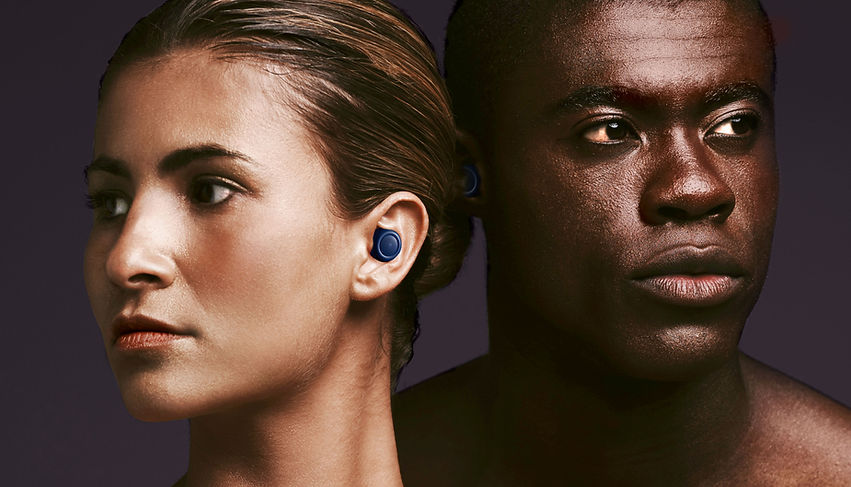 Model With Earbuds