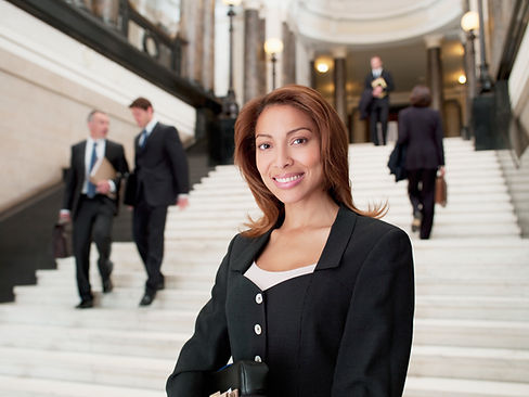 Smiling Lawyer in Lobby
