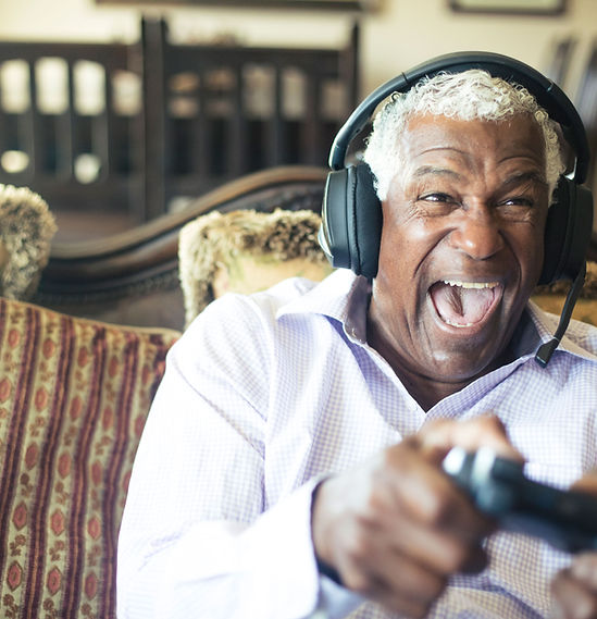Gaming Senior Man