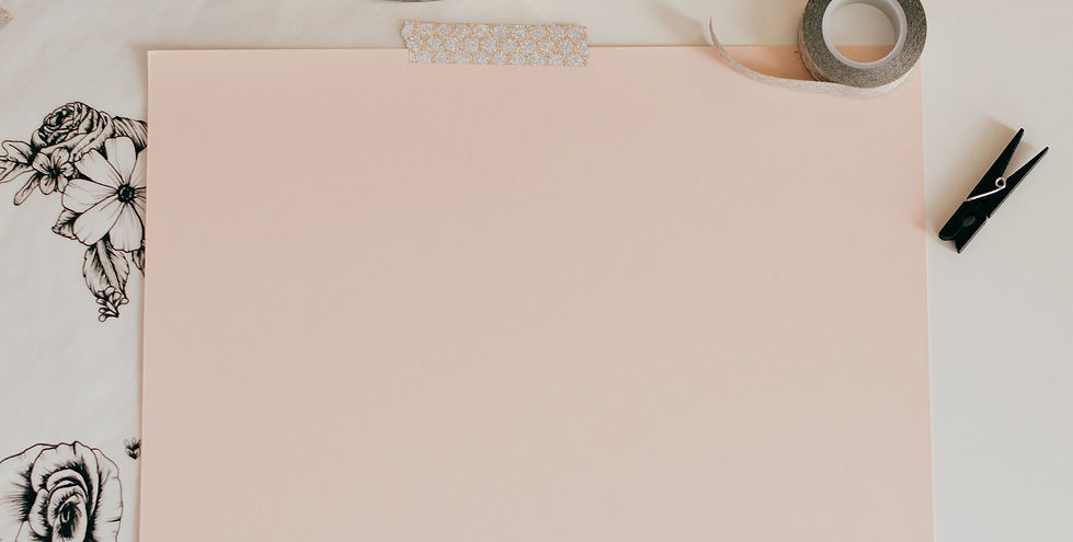 desk setting of a large postie note on floral desk background 