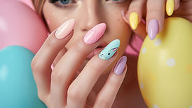 Ongles de Pâques colorés